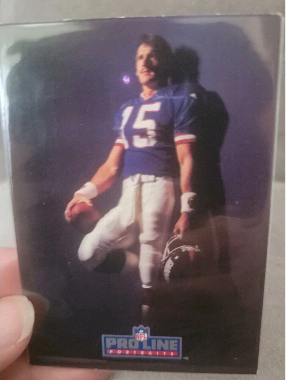 Jeff Hostetler Signed 1991 Pro Line Portraits NFL Card Auto #15 Embossed Seal